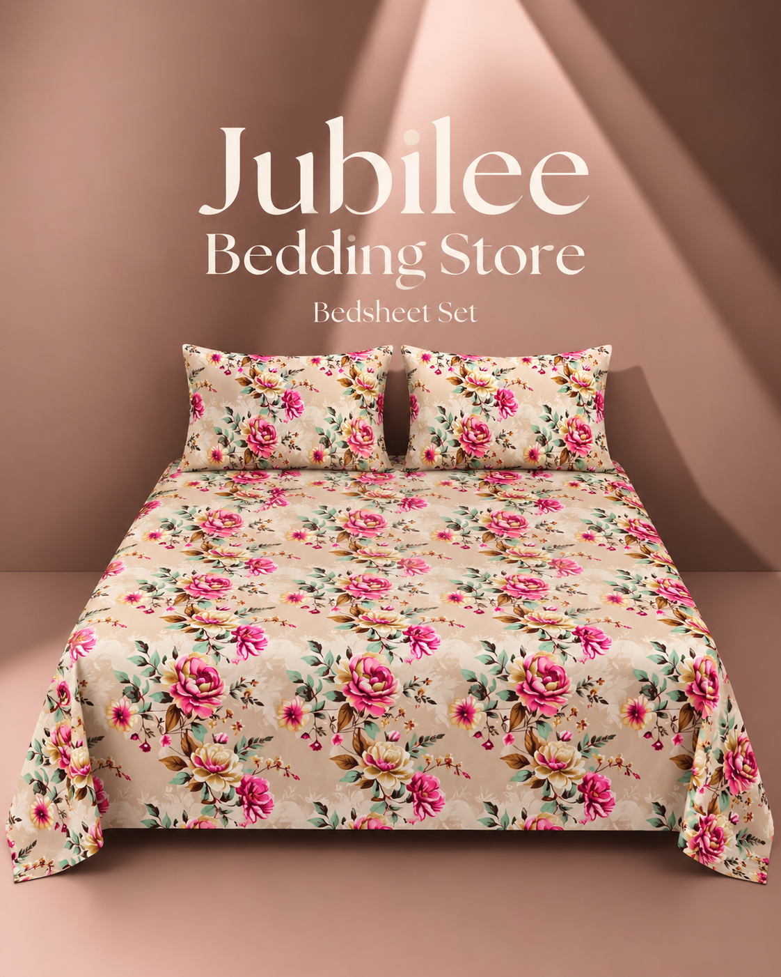 Aqua Floral Paradise Bedsheet