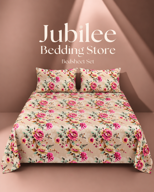 Aqua Floral Paradise Bedsheet