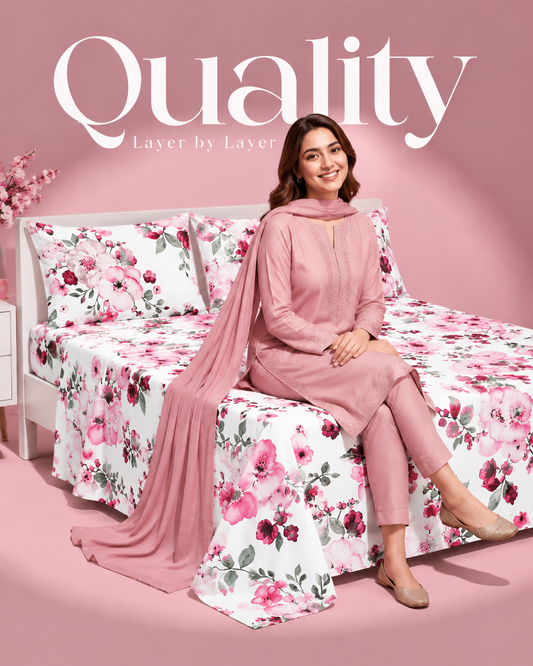 Modern Floral Cotton Bedsheet