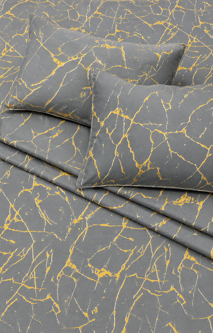 Golden Marble Elegance Bedsheet