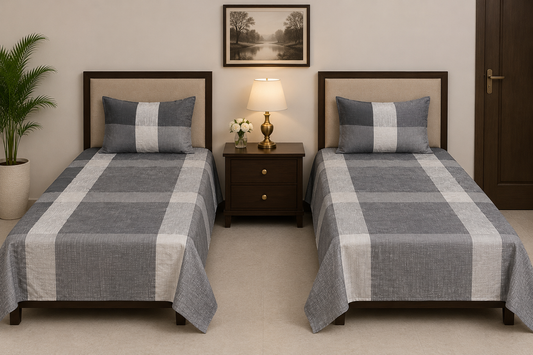 Grey Square Single bedsheet