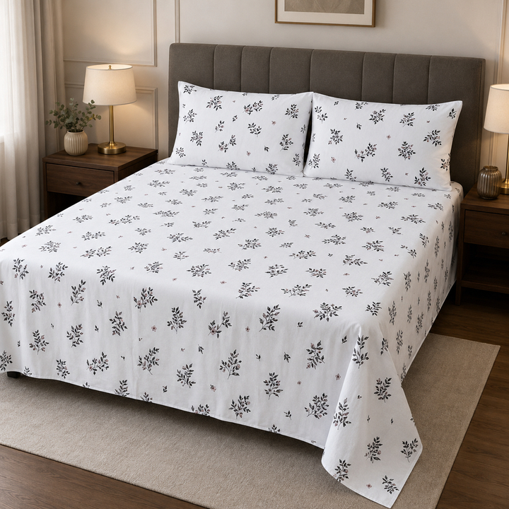 Noir Blush Botanica Cotton Bedsheet