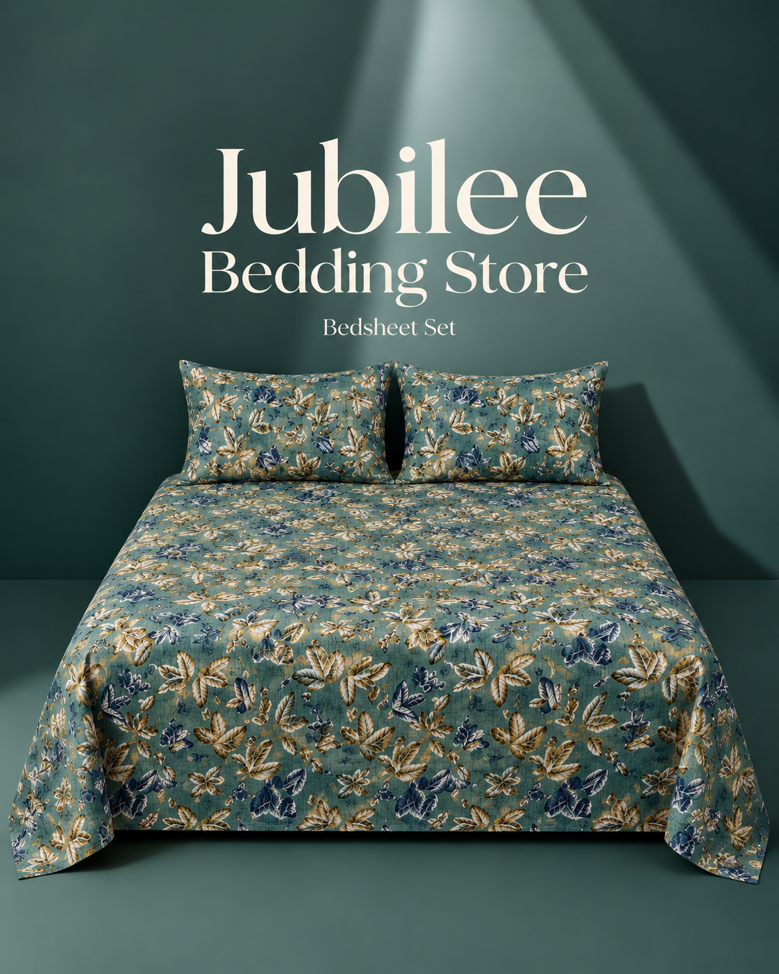 Teal Autumn Micro Cotton Bedsheet