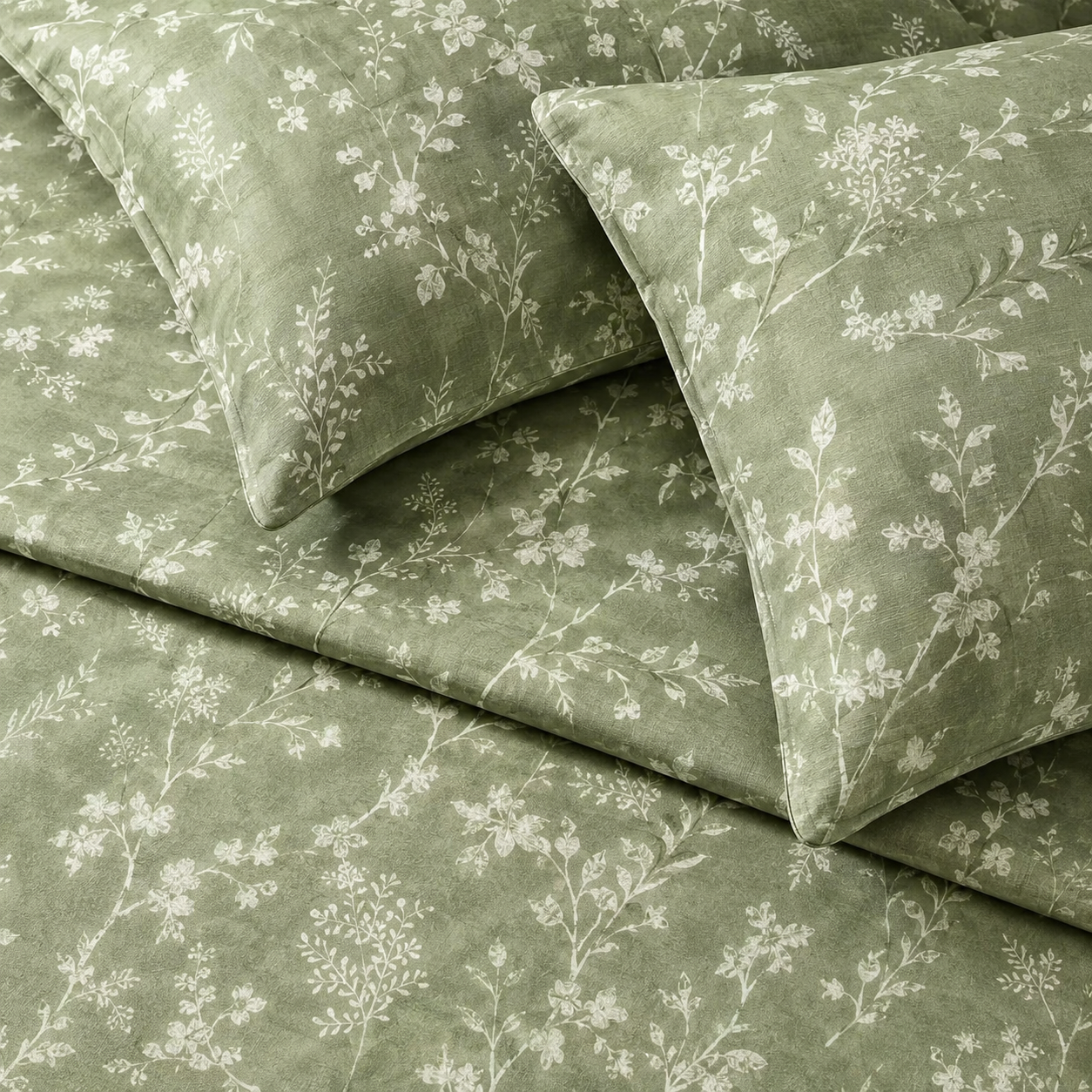 Olive Blossom Cotton Bedsheeet