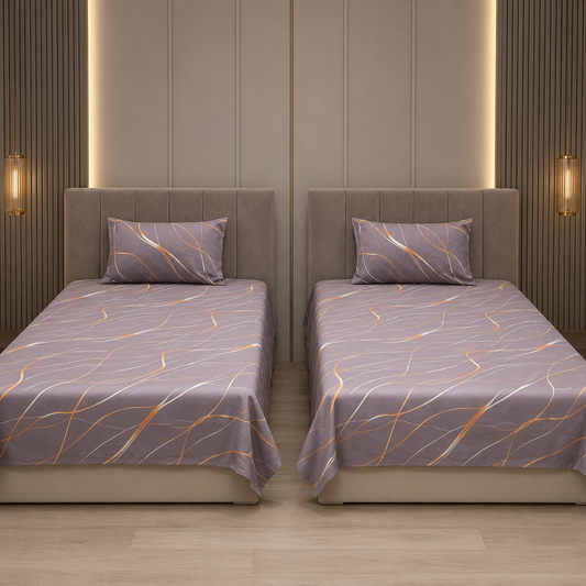 Amber waves Cotton Single bedsheet