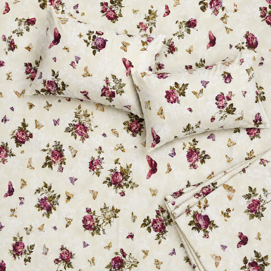 Butterfly Bloom Cotton Bedsheet