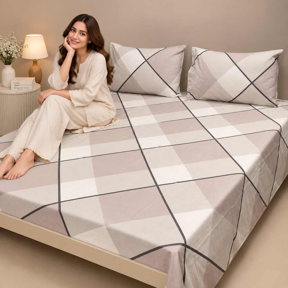 Lilac Serenity Cotton bedsheet