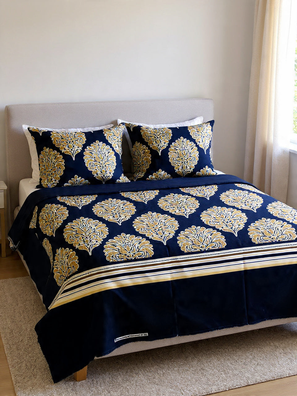 Premium Blue Bedsheet– Smooth & Durable Cotton