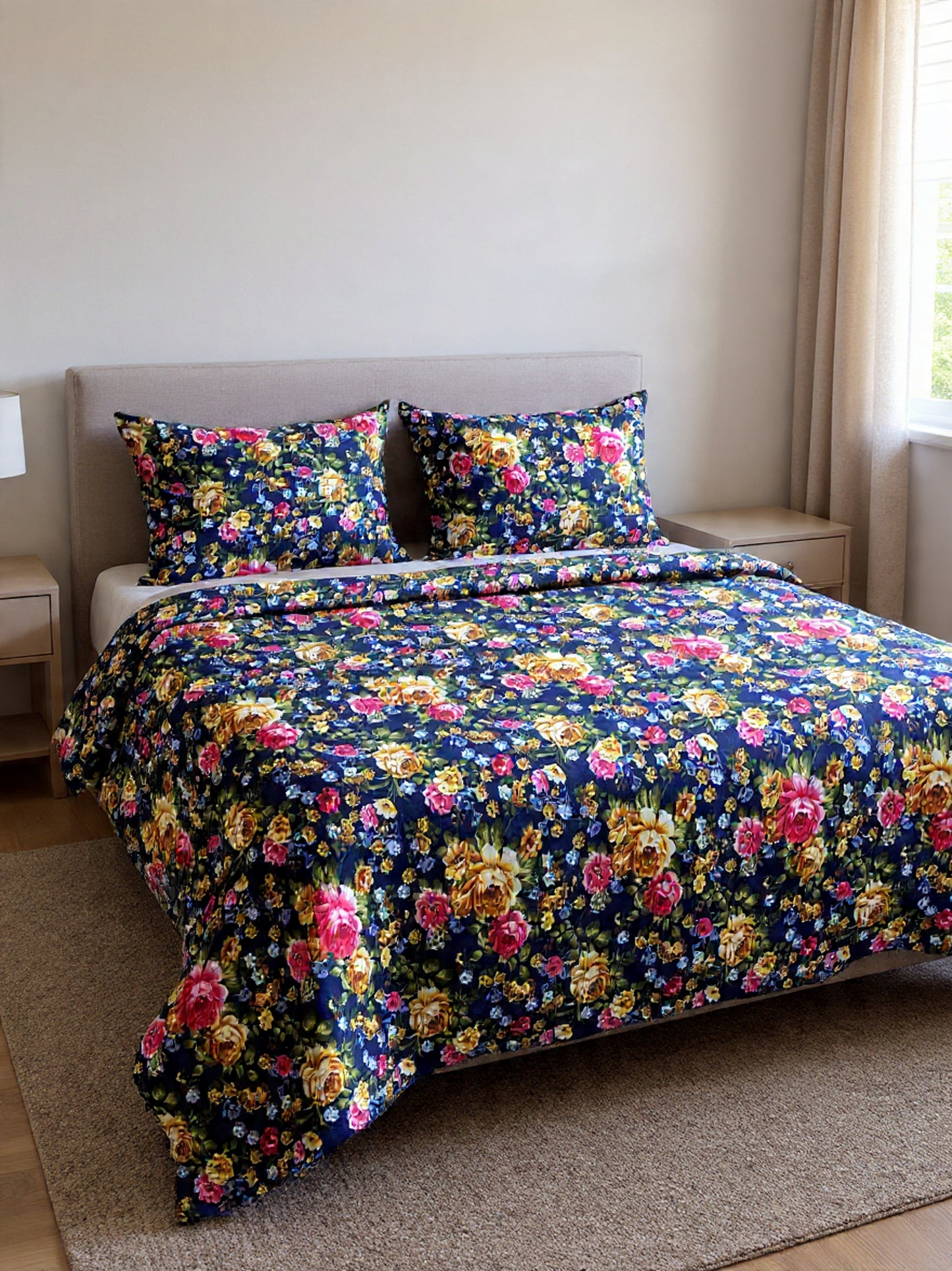 Blue Bedsheet Set – Cool, Fresh Look with High-Quality Fabric”