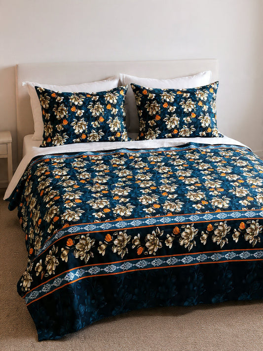 Forest Green Luxe Bedsheet – Stylish, Soft & Fade-Resistant Cotton”