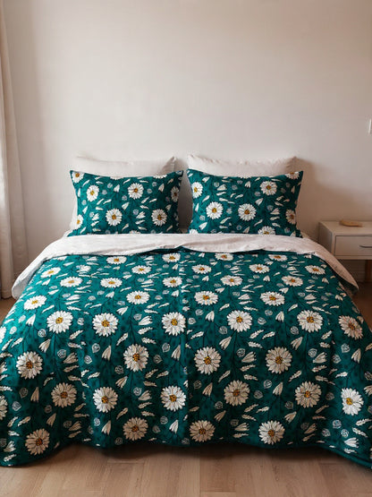 Olive Green Modern Bedsheet – Long-Lasting Cotton Quality Bedsheet