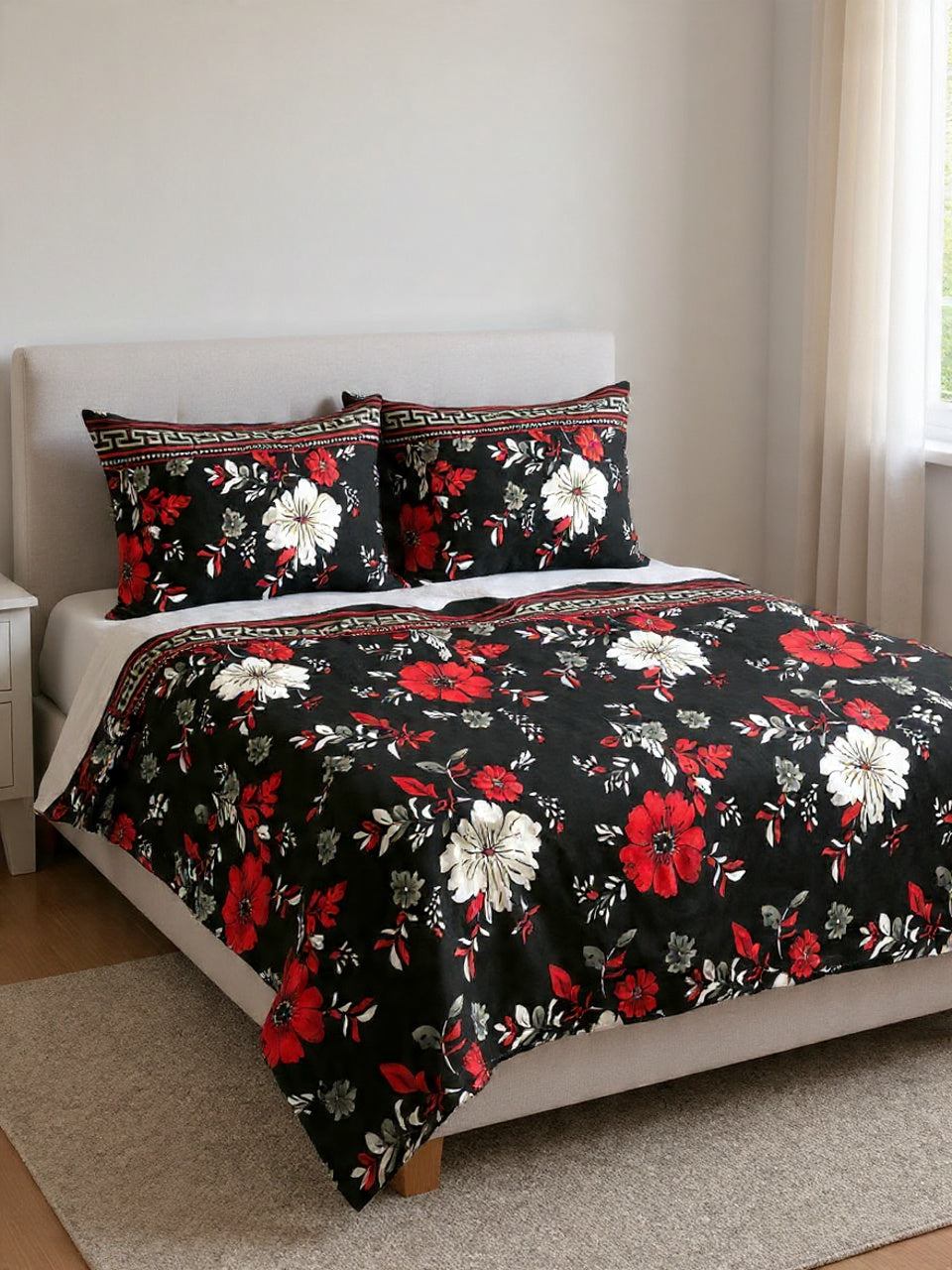 Black Cotton Bedsheet for Double Bed – Premium & Soft