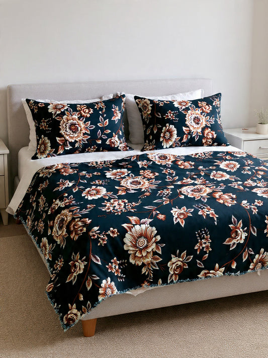 Dark Green Cotton Bedsheet – Premium Solid Color Double Bed Sheet