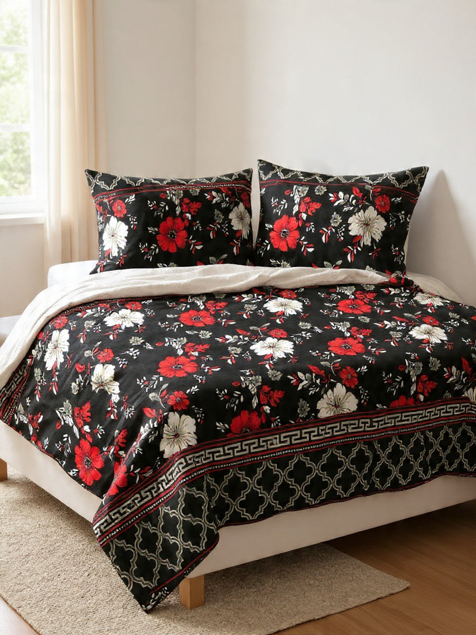 Black Cotton Bedsheet for Double Bed – Premium & Soft