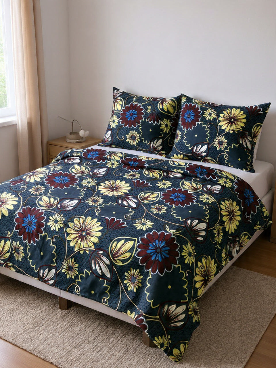 “Grey Mystic Mandala Bedsheet – Rich Design & Ultra-Soft Fabric”